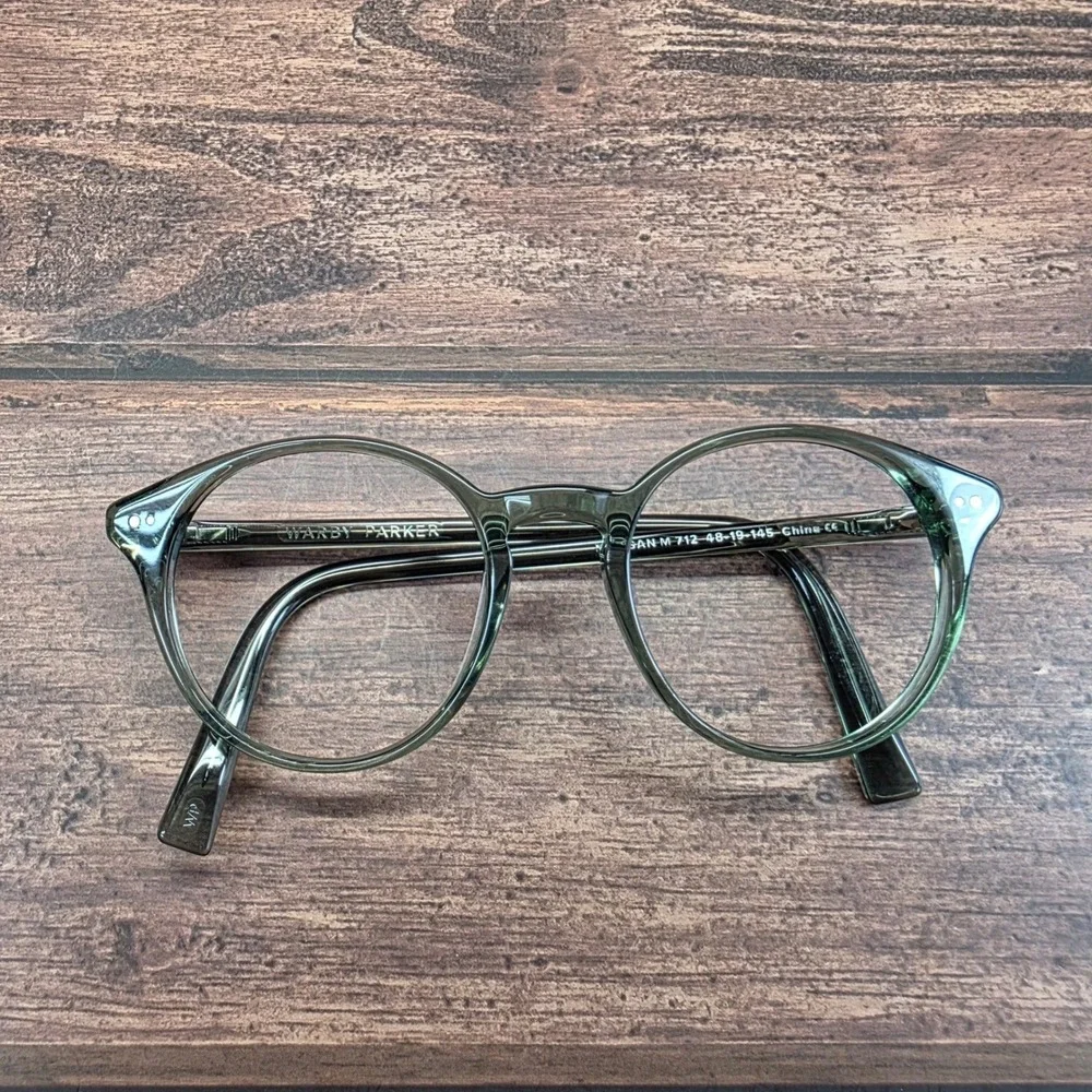 Warby Parker Morgan M-712 Eyeglasses Sage Green Round Frames 48-19-145
